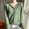 Nuevo Sudadera con Capucha de Punto para Mujer Otoño 2026 Top de Cuello en V Abrigo Cardigan con Capucha de Alta Gama Listo para Usar
