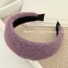 Faixa de Cabeça Simples de Pelúcia com Aba Larga para Outono e Inverno para Mulheres 2025 Novo Estilo Faixa de Cabeça de Esponja Alta Elegante Versátil Grampo de Cabelo Acessório de Cabelo