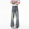 Jeans Masculino de Verão 2026 Magro de Perna Reta Solto Micro Flare Caimento Limpo Minimalista Casual Versátil Calça Masculina