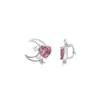 Auriculares Bluetooth Inalámbricos con Clip para Oreja Corazón Rosa Calado Hebilla de Oreja de Media Luna Hebilla de Diamante Desmontable Joyería de Moda Decorativa para Mujeres