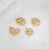 Colgante de Cola de Ballena, Estrella de Mar, Árbol de la Vida, Tulipán, Chapado en Oro Real de 14K con Circonita Incrustada, Colgante para Pulsera o Collar DIY