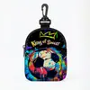 Bolsa de Monedas con Estampado de Fútbol Copa Mundial 2026 Cremallera Entrenamiento al Aire Libre Bolsa para Comida de Perro Almacenamiento Bolsita para Auriculares Mini