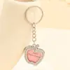 Chaveiro de Amor com Diamantes Cruzado Japonês e Coreano Criativo de Luxo Leve para Casal Amante Pode Colocar Foto Pingente de Metal Estrela de Cinco Pontas