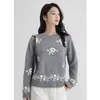 Lang* Sudadera de Punto de Mezcla de Lana y Cachemir para Mujer, Nueva Versátil Prenda Superior de Manga Larga para Principios de Primavera 2026