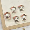 Nuevos Accesorios de Arte para Uñas de Dibujos Animados Gatito Kt con Estampado de Leopardo Gafas Lindas Hello Kitty Lazo Uñas Portátiles Hechas a Mano