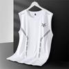 Colete de seda de gelo masculino Verão de secagem rápida Manga cortada Malha sem mangas Camiseta plus size Masculino Solto Obstáculo Esportes Kan Manga