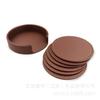 CST010 posavasos de cuero simple para negocios 6 Piezas posavasos de cuero para taza de té posavasos de café logo personalizado en relieve