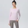 Ropa de Yoga para Mujer, Tops de Manga Larga Deportivos Profesionales de Secado Rápido Transpirables para Correr, Ropa de Fitness Adelgazante de Moda