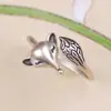 Anillo Luochen Retro Zorro Viejo Apertura Ajustable Diseño de Nicho Joyería de Mano Lujo Accesible Anillo Versátil de Gama Alta