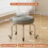 Taburete giratorio con ruedas, taburete bajo con ruedas para uso doméstico, banco redondo con ruedas, taburete para pedicura de adulto con ruedas, simple y moderno