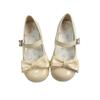 Zapatos Pequeños de Cuero Mary Jane sin Cordones Planos Uniforme Jk Mocasines Estilo Británico para Mujer 2025 Lazo Lolita