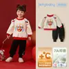 Conjunto de Dos Piezas de Sudadera de Forro Polar para Niñas, Ropa de Saludos de Año Nuevo para Bebé, Ropa de Otoño e Invierno para Niños, Trajes de Moda Estilo Chino, Estilos Nuevos