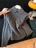 Suéter de Punto Trenzado con Cuello Camisero para Mujer, Colección Primavera y Otoño/Invierno, Ajustado a la Cintura, Capa Base, Estilo Dulce y Picante, Top de Manga Larga