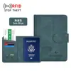 Bolsa de Passaporte Rfid Transfronteiriça Capa Protetora Anti-Roubo para Livro de Passaporte Fivela Bolsa para Documentos Porta-Passaporte de Viagem em Couro Pu