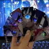 Llavero acrílico de Kimetsu no Yaiba estilo Xiaohongshu con tarjeta transparente en forma de ojo, charm para bolso de alto valor estético, colgante de regalo