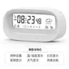 Reloj despertador electrónico multifunción para estudiantes, sencillo, silencioso, transparente, pantalla grande, LED de escritorio, reloj despertador digital