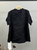 Camisa de Lino de Manga Corta para Mujer Verano Vintage Artística Tapeta Inclinada Botón Suelta Adelgazante Talla Grande Color Sólido Camiseta Casual