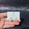 Brincos Zero-Shang Zircônia Outono/Inverno para Mulheres, Design Original, Galvanoplastia Ecológica, Pino de Prata S925, Atacado para Lojas, Cuidado com o Furo da Orelha