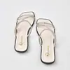 Pantuflas de Pedrería para Mujer para Verano Ropa de Exterior 2024 Nueva Moda Popular Versátiles de Nicho Sandalias Planas de Alta Gama