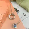 Collar para Pareja Anillo de Mobius Corazón de Tres Segundos Mismo Estilo del Pequeño Libro Rojo Cadena para Clavícula de Lujo Ligero Nicho de Gama Alta para Novia