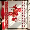 Nuevo Abanico de Papel Estilo Chino Decoración de Boda Set de Decoración para Habitación de Boda Lado del Novio Lado de la Novia Pegatina de Pared de Fondo para Dormitorio Sala de Estar Pegatina de Personaje