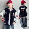 Venta al por mayor transfronteriza de chaquetas de béisbol nuevas de estilo americano de moda para niños, prendas de abrigo de estilo funcional, chaquetas bordadas de primavera y otoño, ropa para niños