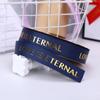 Cinta de hilo de 2,5 cm, cinta de regalo con letras bronceadas, cinta para envolver regalos, flores, cajas de regalo, cinta para pasteles, cinta de regalo navideña