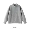 Estilo Caliente de Otoño e Invierno Tendencia Estilo Coreano Cremallera Doble Cuello Alto Cardigan de Punto Suéter Ropa de Punto para Hombre