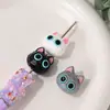 Nuevo Gato de Dibujos Animados Pegamento Suave Grano Moe Cuentas Rectas DIY Cadena para Teléfono Móvil Llavero Bolígrafo Bolsa Material Accesorios