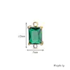 Colgante de Circonita con Forma de Gota de Agua Cuadrada Conector de Agujero Único Doble Agujero Acero Inoxidable Collar de Circonita Accesorios para Colgantes DIY