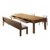 Nuevo Escritorio Grande de Madera Maciza y Mesa de Comedor con Cajones, Mesa de Té Integrada, Escritorio para Estudio y Trabajo en Casa, Mesa Larga