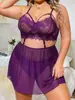 Nuevo conjunto de lencería sexy transfronterizo, conjunto europeo y americano de encaje y malla transparente sexy para chica caliente, camisola de lencería, pijama de verano para mujer
