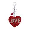 Novo estilo coreano Diamante incrustado amor amor Chaveiro Pingente Borla Bolsa Acessórios Carro Chaveiro Pendurado Ornamentos