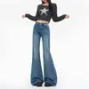 Jeans acampanados de nuevo estilo con pedrería brillante, no ajustados, suaves, cómodos, de corte holgado, estilo campana para mujer, de Yichun Cotton
