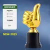 Troféu Criativo em Formato de Polegar de Plástico com Gravação para Atividades de Competição para Alunos do Jardim de Infância e Ensino Fundamental Prêmio Comemorativo Cristal