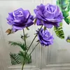 Nuevo Producto Artificial Tres Púas Rosa en Relieve Decoración de Flores para Guía de Camino de Boda Fila de Flores Arreglo Floral de Mesa Artificial Flor Artificial Adornos para Sala de Estar Flor de Seda