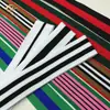 Ventas Directas de Fábrica Cinturón de Punto Colorido a Rayas Poliéster Tira de Red Elástica Horizontal Tira Lateral Ampliada Cinturón para Pantalones de Uniforme Escolar Deportivo