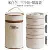 Lonchera aislada 304 redonda de doble capa portátil de acero inoxidable multicapa lonchera sellada con tapa para estudiantes en el trabajo