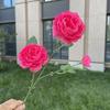 3 peonías extranjeras, flores artificiales para decoración de bodas y hogares, flores falsas, tres rosas extranjeras al por mayor