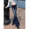 Jeans de estilo retro americano, de moda para otoño/invierno, de tiro bajo para mujer, pantalones acampanados, modernos y que favorecen la figura, pantalones largos casuales