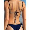 2026 Nuevo Bikini Sexy de Dos Piezas de Color Sólido con Cordones y Decoración de Carcasa Metálica Transfronteriza Venta Directa de Fábrica