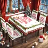 Venta al por mayor de fábrica Mesa y Sillas de Comedor Navideñas Cubierta de Mesa y Sillas Impresa Antideslizante Tela Popular de Amazon a Prueba de Polvo Venta al por mayor