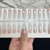 Tamaño individual 30 piezas S rosa nude puro ojo de gato uñas postizas, spray de esmalte en gel piezas de uñas prefabricadas, productos semiacabados al por mayor