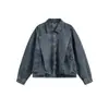Yidao Vintage 2025 Otoño Nuevo Estilo Callejero Americano Retro Lavado Desgastado Deconstruido Patchwork Unisex Chaqueta Holgada