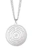 Collar con colgante minimalista de acero inoxidable con diseño de mandala, laberinto, moneda, camino sagrado, espíritu, gira