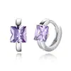 Pendientes de moda pendientes de circón cuadrado de amatista colorida venta al por mayor pendientes de moda coreana comercio exterior transfronterizo