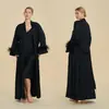Bata de baño de verano para mujer, conjunto de plumas de lujo, conjunto de dos piezas de ropa de dormir para regalo, ropa de casa para mujer