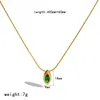 Nuevo Collar con Colgante Marquise de Circonia de Colores Tingduo con Diseño Único, Cadena para Clavícula de Acero Inoxidable, Color Dorado de 18K que Conserva el Color