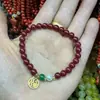Pulsera de Cinabrio Natural de Alto Contenido Cinabrio Zijin Versátil Calabaza Valiente Diseño de Nicho Mejor Amiga Regalo Pulsera para Mujer