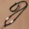 Corda para Pingente de Cinábrio de Alta Qualidade Cordão de Colar Masculino Cordão Trançado à Mão Pingente de Jade Hetian Pingente de Jadeíta Jade Cordão Ajustável para Homens e Mulheres